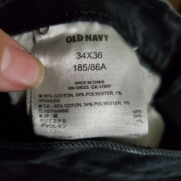 Old Navy Jeans Mens 34X36 Black Slim Stretch Straight Denim Comfortable Fit - Picture 3 of 11